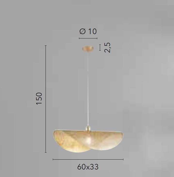 Sospensione in metallo forato nero e oro-bianco-oro 1XE27 non incl. D.60cm RHEI Sospensione in metallo forato nero e oro-bianco-oro 1XE27 non incl. D.60cm RHEI